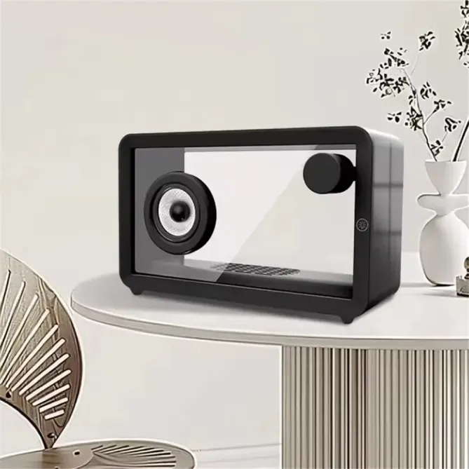 Enceinte transparente | HiFi 8W, RGB, rétro design