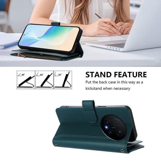 Housse Honor Magic 8 Pro avec Lanière | 9 Cartes à Fermeture Zippée