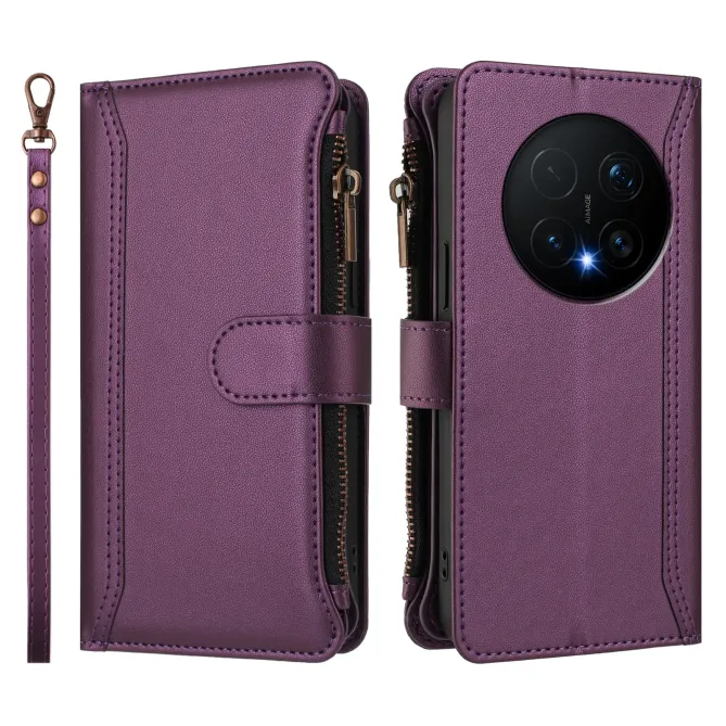 Housse Honor Magic 8 Pro avec Lanière | 9 Cartes à Fermeture Zippée