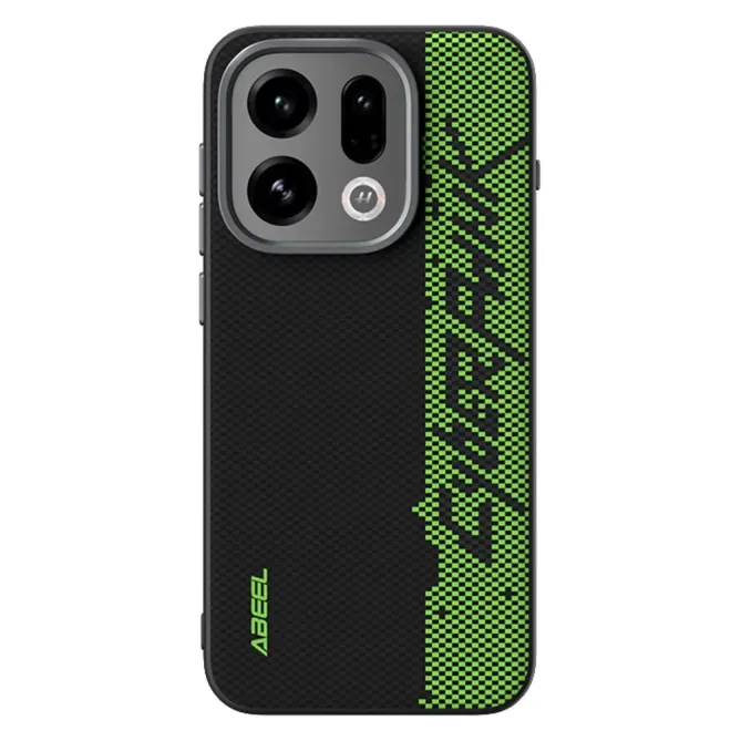 Coque Oppo Find X9 5G Racing Noir et Vert Compatible MagSafe