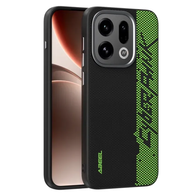 Coque Oppo Find X9 5G Racing Noir et Vert Compatible MagSafe