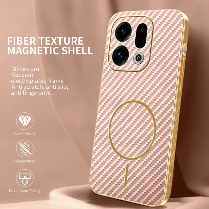 Coque Oppo Find X9 5G Texture Carbone MagSafe