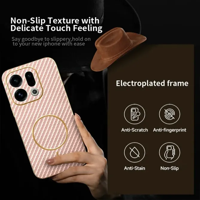 Coque Oppo Find X9 5G Texture Carbone MagSafe
