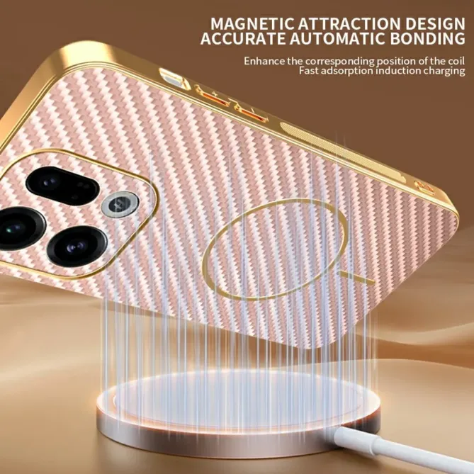 Coque Oppo Find X9 5G Texture Carbone MagSafe