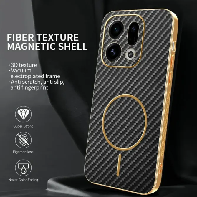 Coque Oppo Find X9 5G Texture Carbone MagSafe