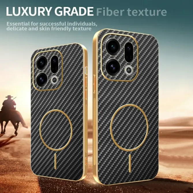 Coque Oppo Find X9 5G Texture Carbone MagSafe