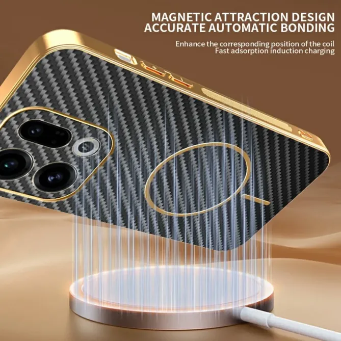 Coque Oppo Find X9 5G Texture Carbone MagSafe