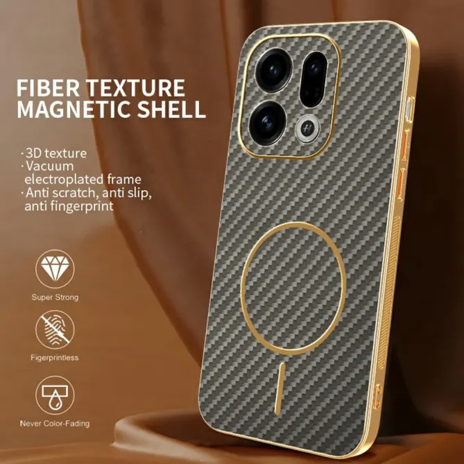 Coque Oppo Find X9 5G Texture Carbone MagSafe