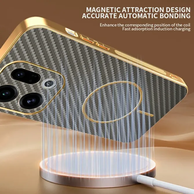 Coque Oppo Find X9 5G Texture Carbone MagSafe