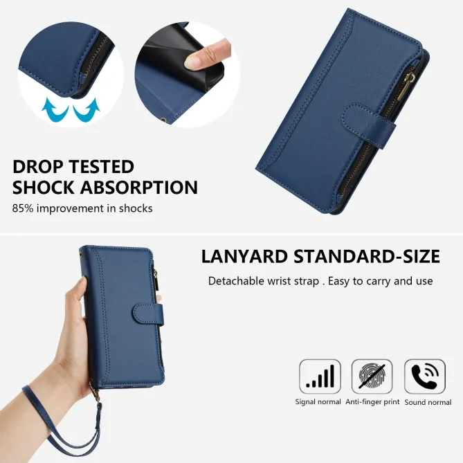 Housse Google Pixel 10a avec Lanière | 9 Cartes à Fermeture Zippée