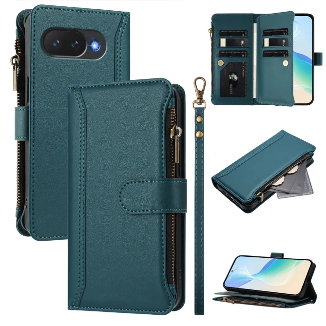 Housse Google Pixel 10a avec Lanière | 9 Cartes à Fermeture Zippée