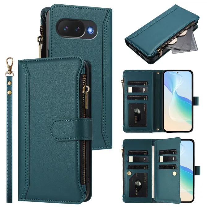 Housse Google Pixel 10a avec Lanière | 9 Cartes à Fermeture Zippée