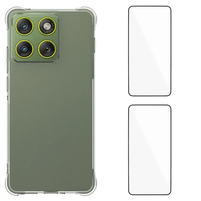 Pack Motorola Edge 70 | Coque Coins Renforcés Transparente avec 2 Verr