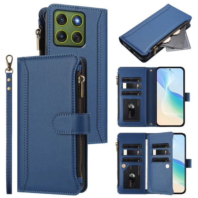 Housse Motorola Edge 70 avec Lanière | 9 Cartes à Fermeture Zippée