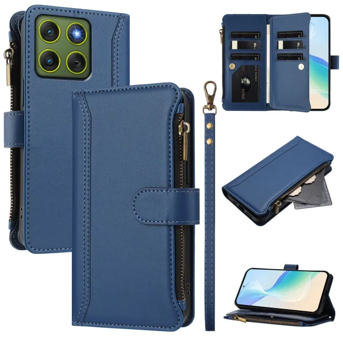 Housse Motorola Edge 70 avec Lanière | 9 Cartes à Fermeture Zippée