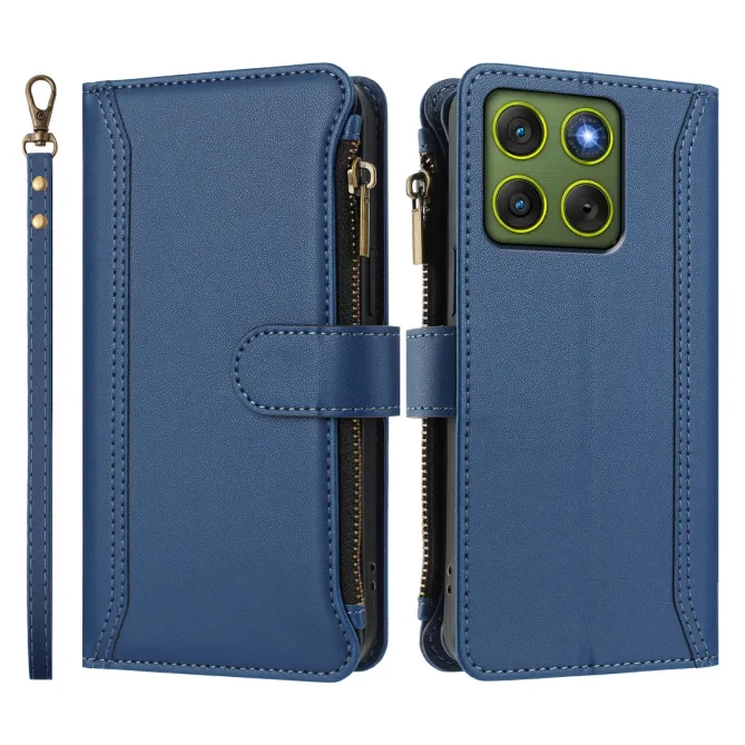 Housse Motorola Edge 70 avec Lanière | 9 Cartes à Fermeture Zippée