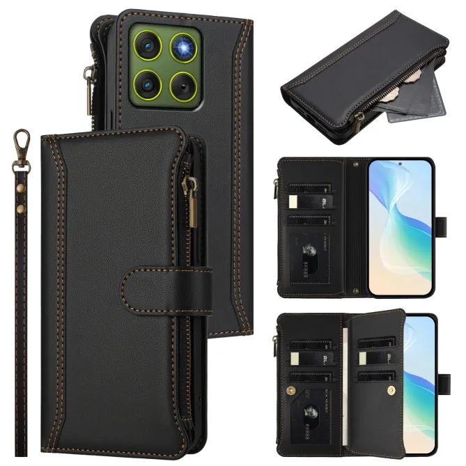 Housse Motorola Edge 70 avec Lanière | 9 Cartes à Fermeture Zippée