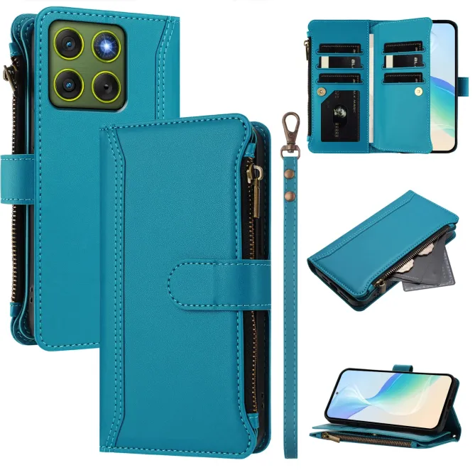 Housse Motorola Edge 70 avec Lanière | 9 Cartes à Fermeture Zippée