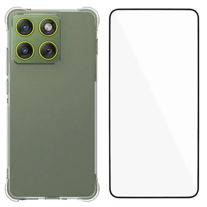 Pack Motorola Edge 70 | Coque Coins Renforcés Transparente avec Verre 