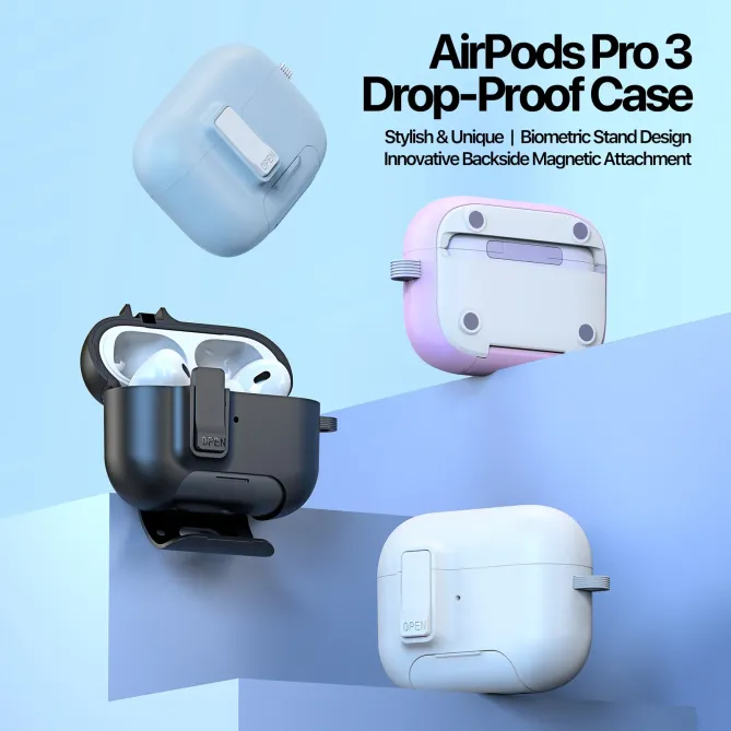 Coque AirPods Pro 3 avec support multi-angle | PECQ