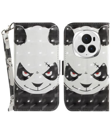 Housse Honor Magic 6 Pro Portefeuille Panda Malicieux