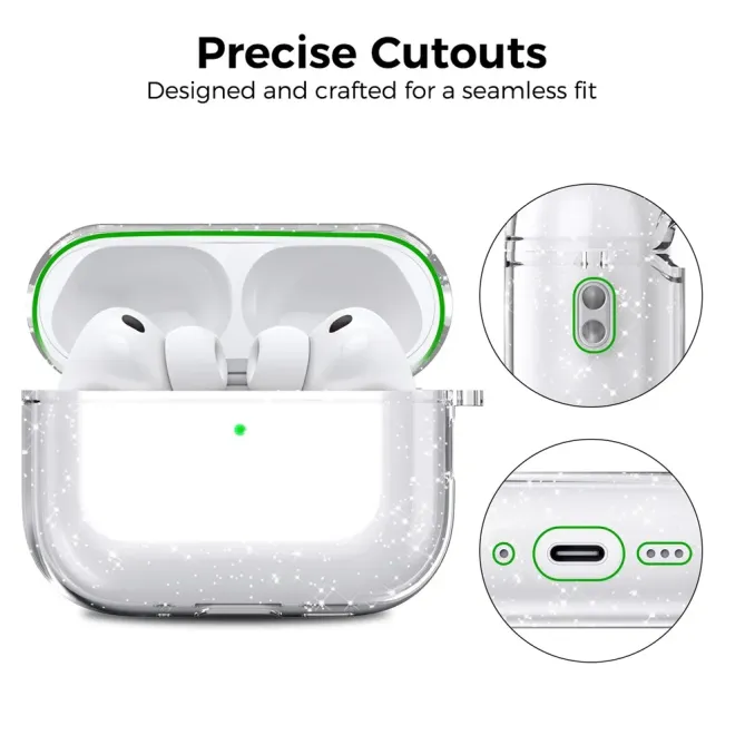 Coque AirPods Pro 3 transparente scintillante | CRYSTAL GLOW