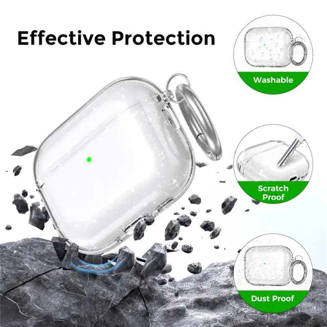 Coque AirPods Pro 3 transparente scintillante | CRYSTAL GLOW