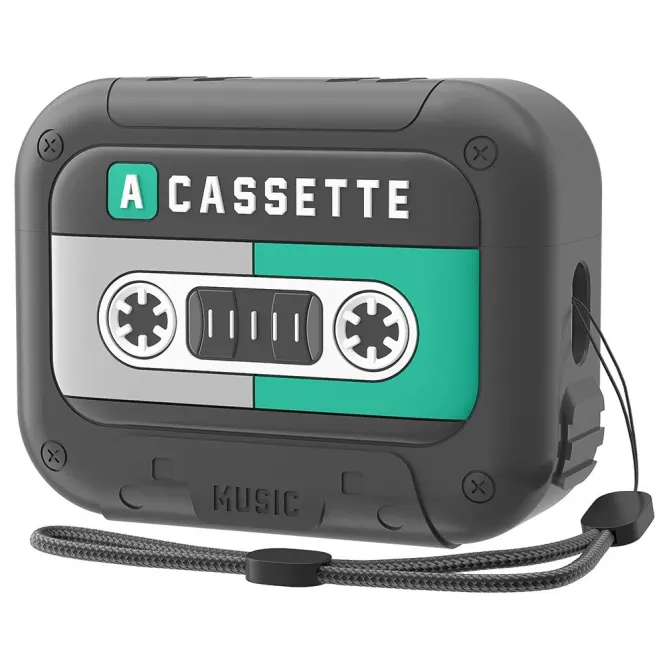 Coque Cassette Vintage AirPods 4 Silicone & Lanière | MÉMOIRE