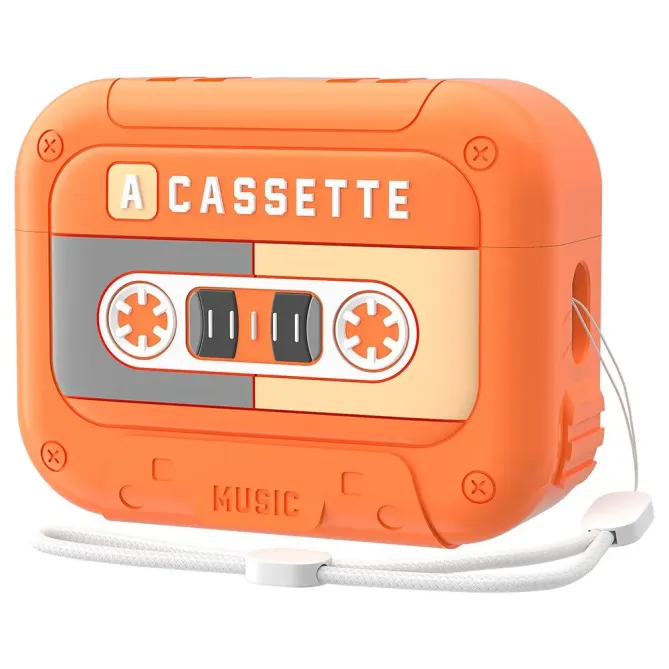 Coque Cassette Vintage AirPods 4 Silicone & Lanière | MÉMOIRE