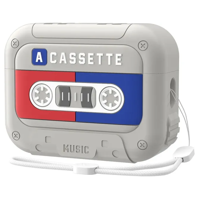 Coque Cassette Vintage AirPods 4 Silicone & Lanière | MÉMOIRE