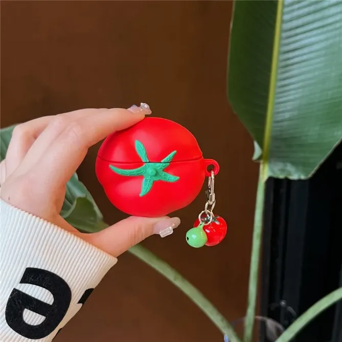 Coque Tomate Ludique AirPods 4 Silicone + Pendentif