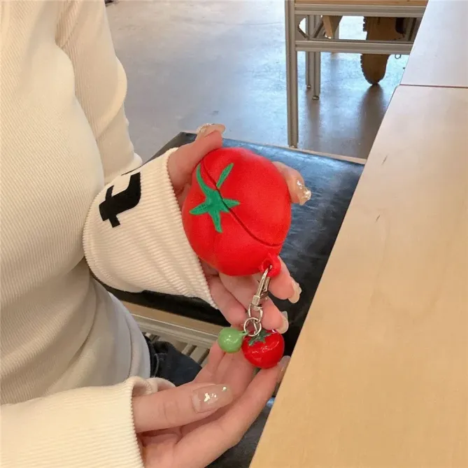 Coque Tomate Ludique AirPods 4 Silicone + Pendentif