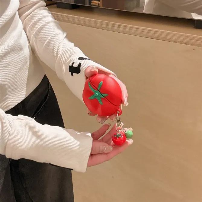 Coque Tomate Ludique AirPods 4 Silicone + Pendentif