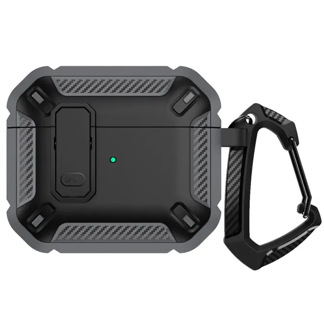 Coque AirPods 4 Fibre Carbone + Mousqueton | TITANE