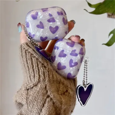 Coque AirPods 4 Cœurs Nacrés | ÉCLAT Violet - photo 7