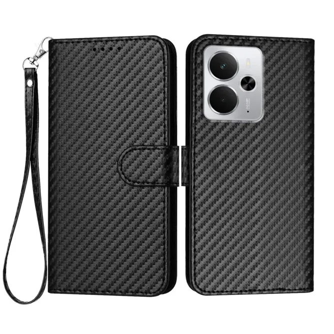 Housse Realme 14 5G / P3 5G / 14T 5G à Texture Carbone et Lanière