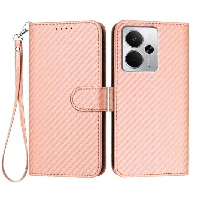 Housse Realme 14 5G / P3 5G / 14T 5G à Texture Carbone et Lanière