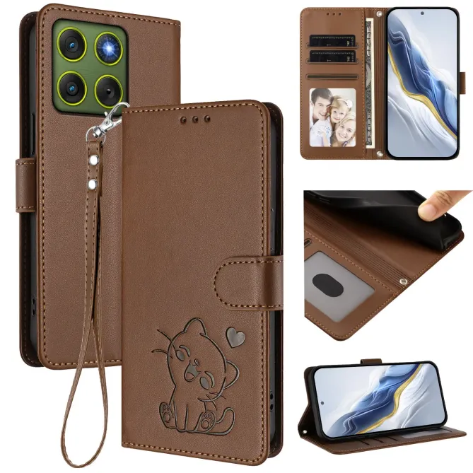 Housse  Motorola Edge 70 Motif Chat Mignon avec Dragonne et Support