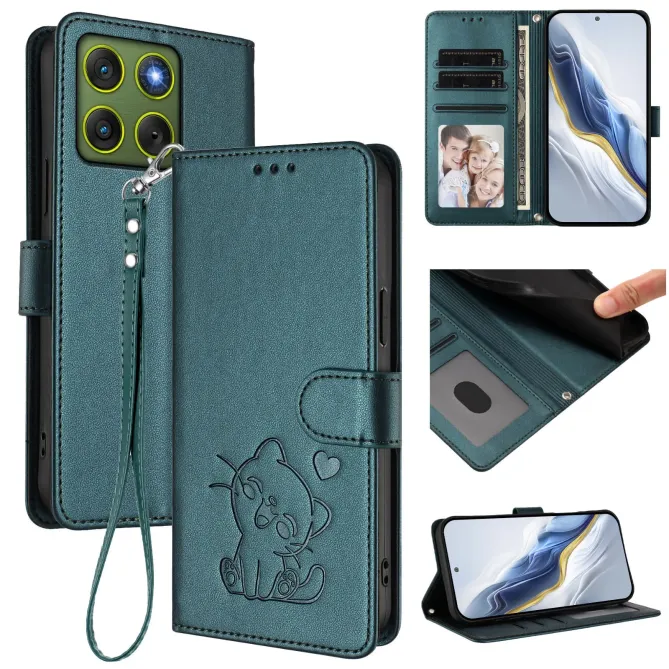 Housse  Motorola Edge 70 Motif Chat Mignon avec Dragonne et Support