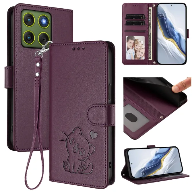 Housse  Motorola Edge 70 Motif Chat Mignon avec Dragonne et Support