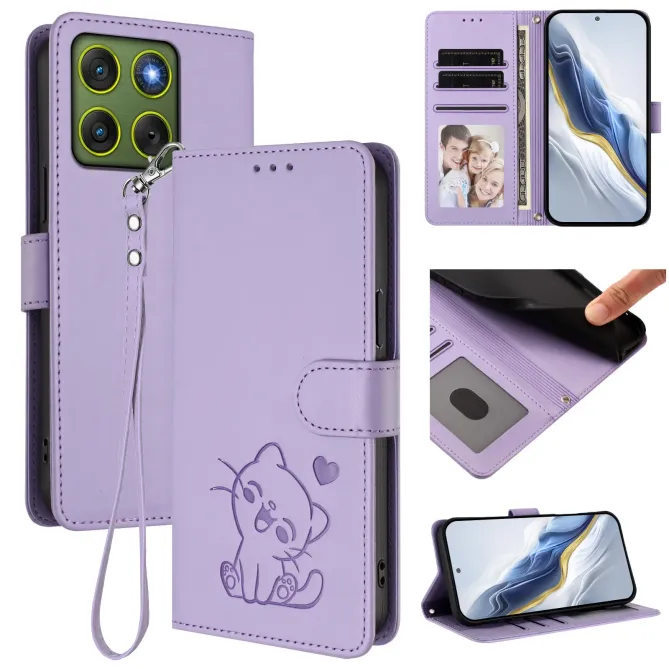 Housse  Motorola Edge 70 Motif Chat Mignon avec Dragonne et Support