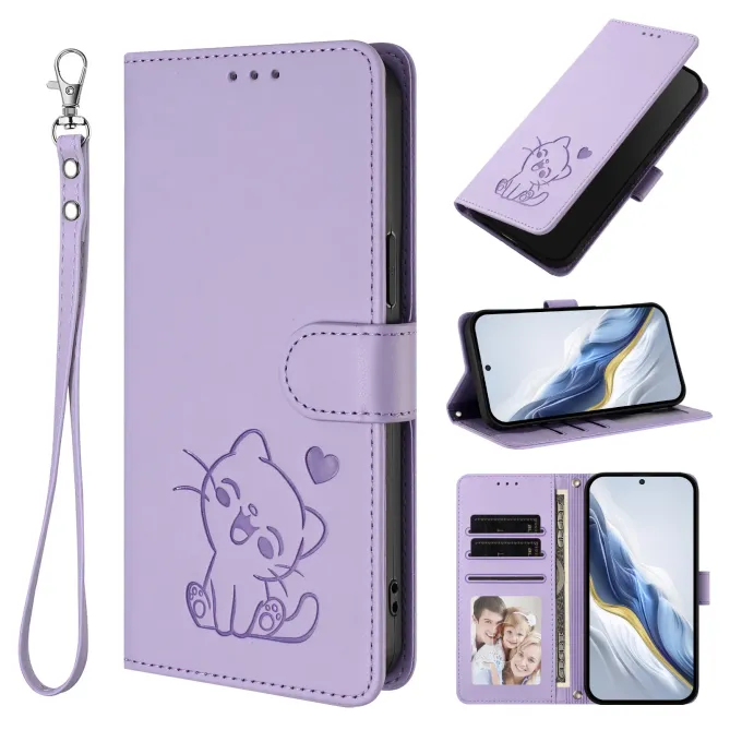 Housse  Motorola Edge 70 Motif Chat Mignon avec Dragonne et Support