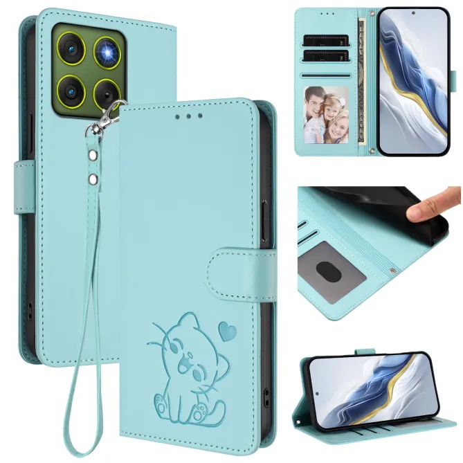 Housse  Motorola Edge 70 Motif Chat Mignon avec Dragonne et Support