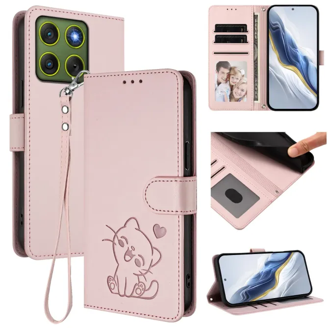 Housse  Motorola Edge 70 Motif Chat Mignon avec Dragonne et Support