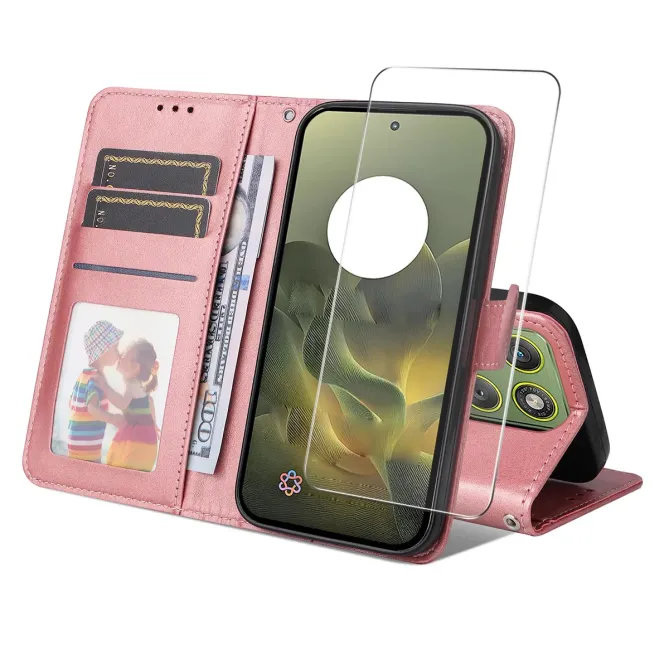 Housse Motorola Edge 70 Portefeuille avec Verre Trempé