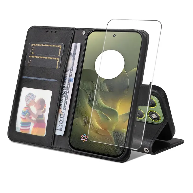 Housse Motorola Edge 70 Portefeuille avec Verre Trempé