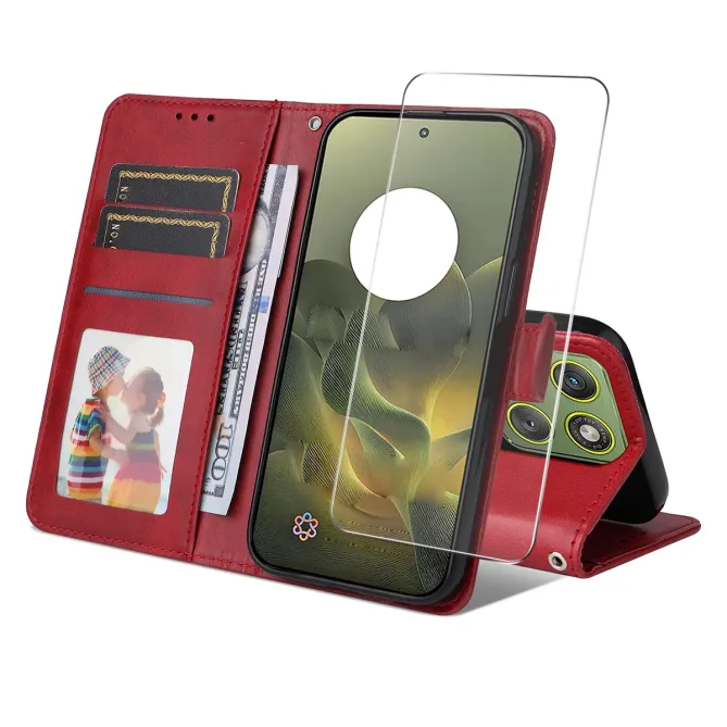Housse Motorola Edge 70 Portefeuille avec Verre Trempé