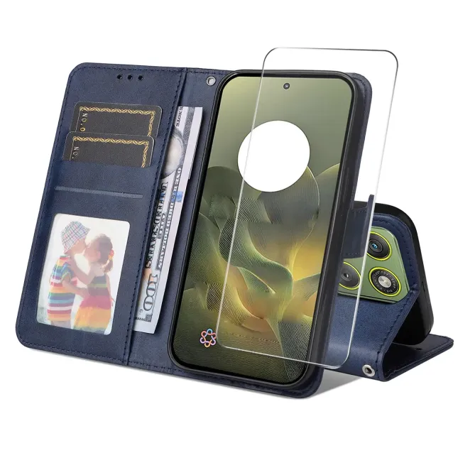 Housse Motorola Edge 70 Portefeuille avec Verre Trempé