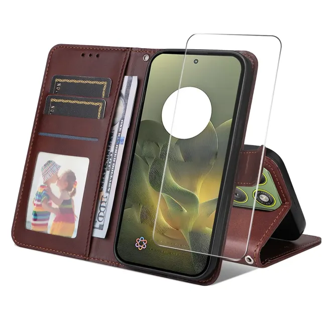 Housse Motorola Edge 70 Portefeuille avec Verre Trempé