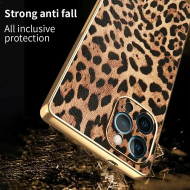 Coque iPhone 12 Pro Léopard Doré